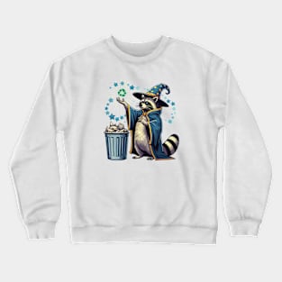 Raccoon Recycling Trash Crewneck Sweatshirt